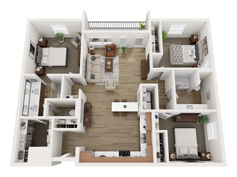bedroom floor plan an open concept living room and kitchen with a wood floor